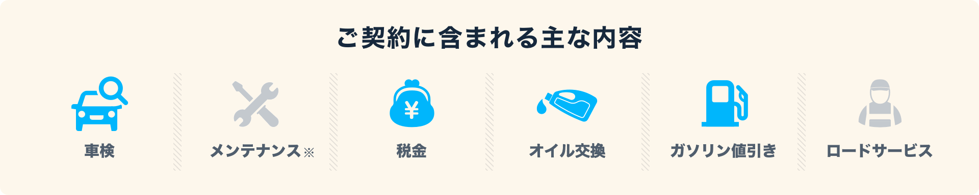 ご契約に含まれる主な内容